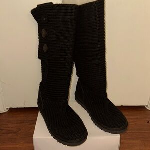 Ugg black classic cardy boots